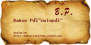 Bakos Pénelopé névjegykártya